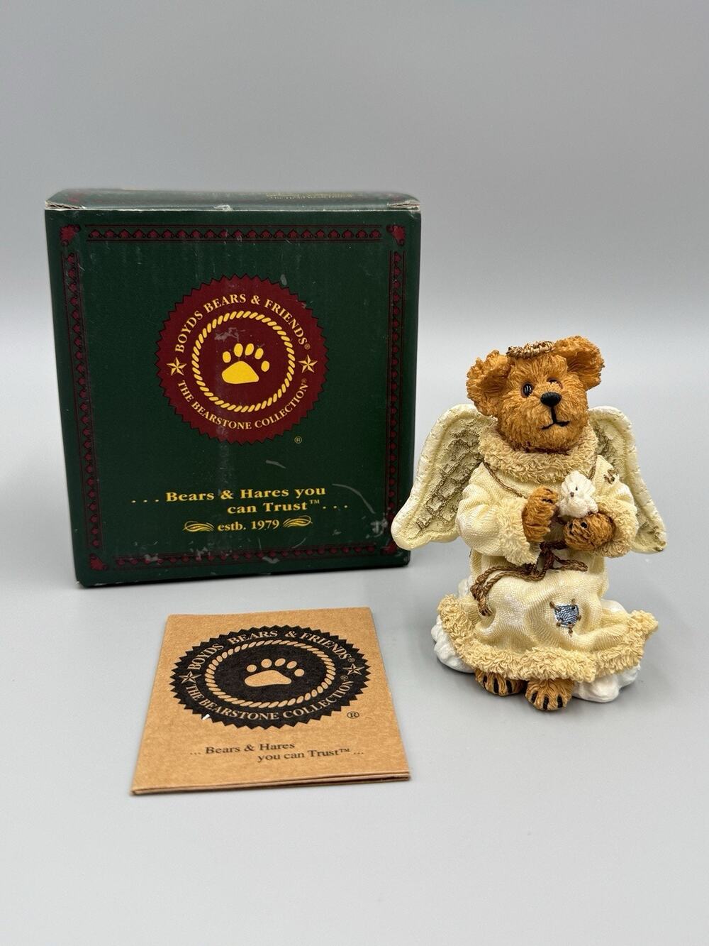 Vintage Boyds Bears Destiny Angelbear Bearstone Figurine